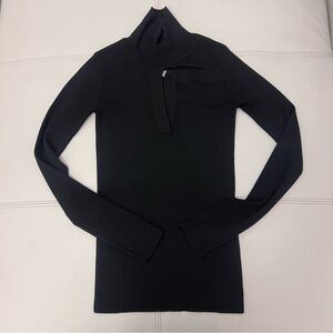 M24 RARE Christopher Kane Ladies Black Cutout Front Sweater Minimal S Roll Neck